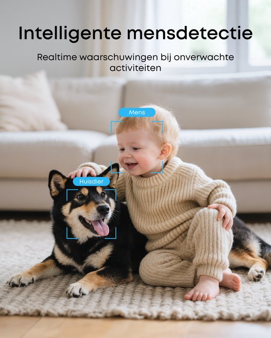 Caméra d'intérieur Eufy Security E30 - Indoor Cam - Caméra pour animaux de compagnie avec application - Petcam - 4K UHD - Panoramique et inclinaison - Détection IA des personnes et des animaux de compagnie - Vision nocturne en couleur - Compatible avec Ap