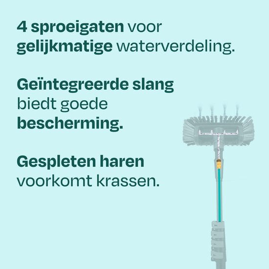 Brosse de lavage télescopique VONROC PRO 3K entièrement en carbone – 6,5 m - Avec tête de brosse à 5 pans, tuyau d'arrosage de 9 m et distributeur de savon