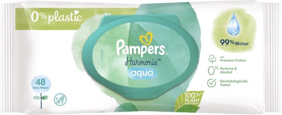 Pampers - Harmonie Aqua - Lingettes pour les fesses - 48 lingettes - 1 x 48