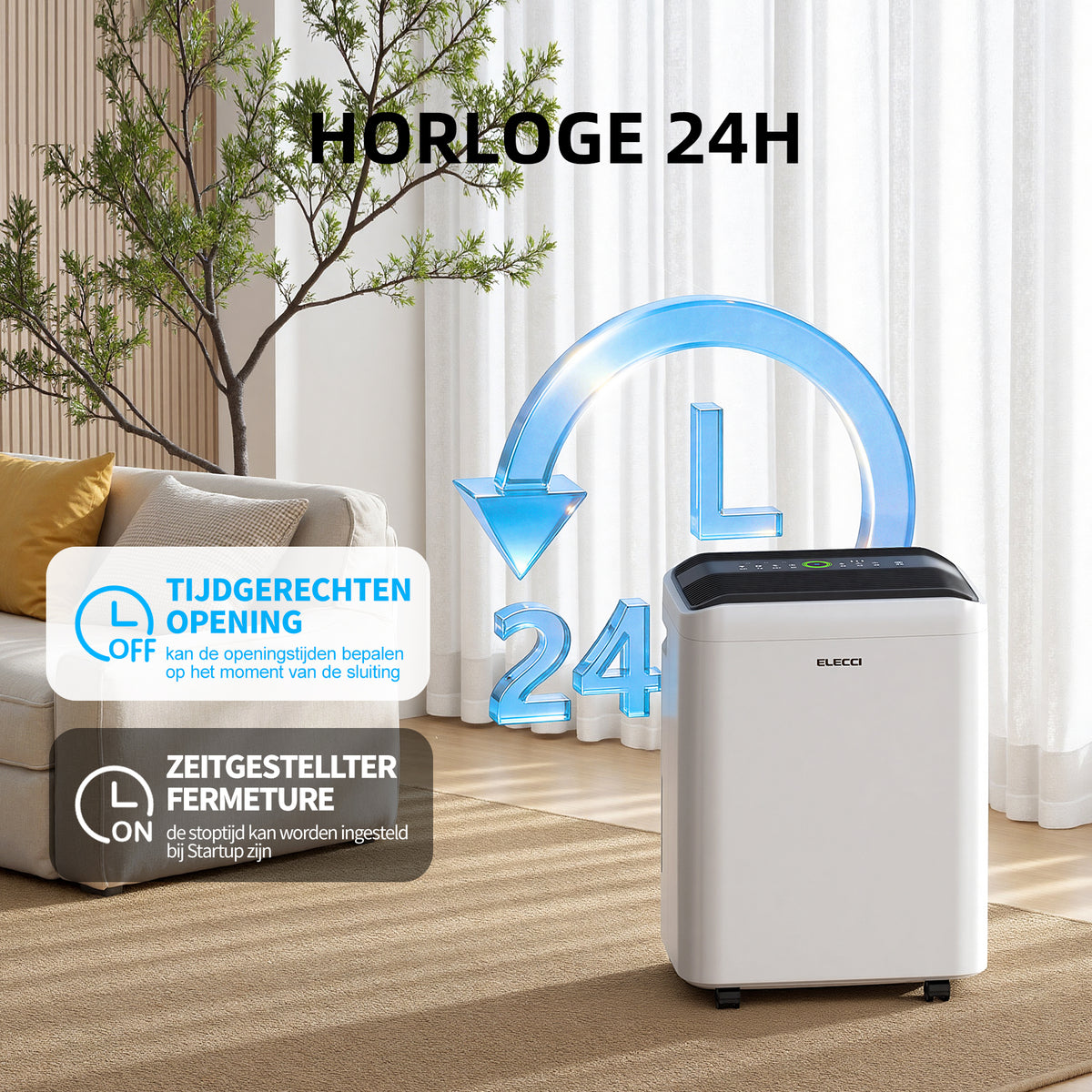 Déshumidificateur ELECCI - 25 l/jour - réservoir de 4,8 litres