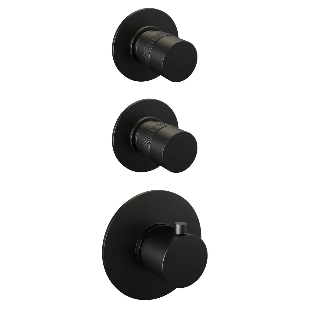 Ensemble de douche à effet pluie encastrable Brauer Black Edition 01 - Pomme de douche de 20 cm - Noir mat