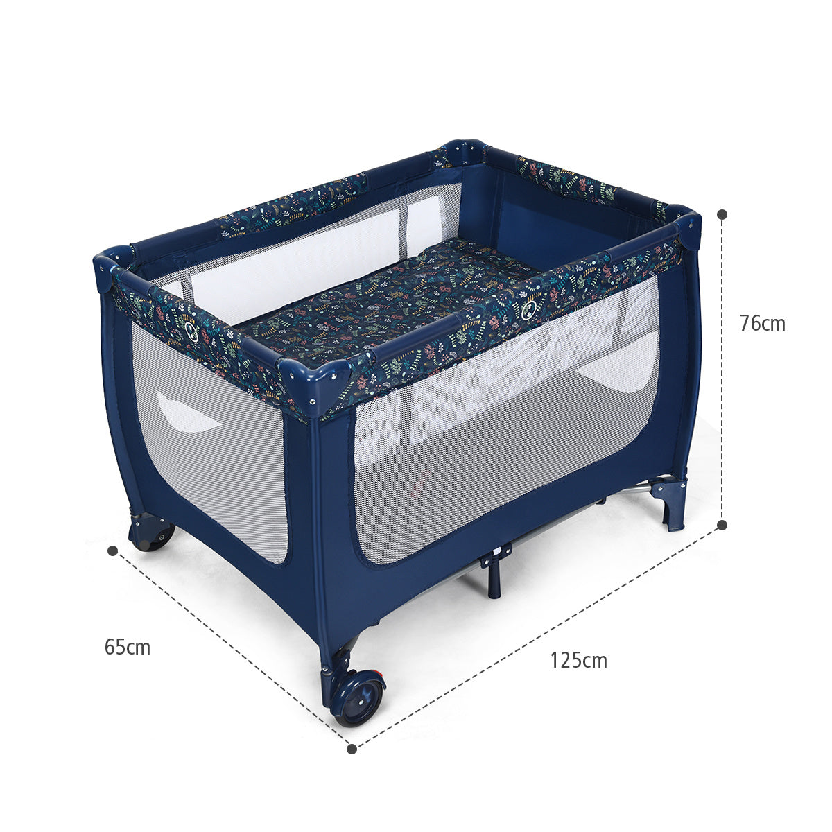 Coast 2 en 1 lit de voyage et parc pliant 125 x 65 x 76 cm bleu