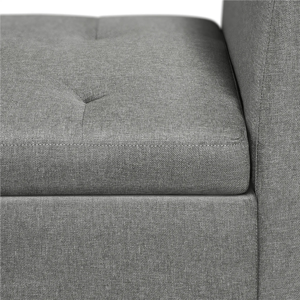 Yaheetech Banquette avec rangement et accoudoirs - 131 x 43,5 x 64,5 cm - Gris clair