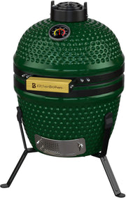 KitchenBrothers Kamado BBQ 27 cm Barbecue au charbon de bois en céramique jusqu'à 1000°C