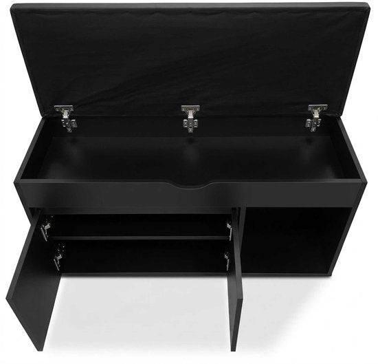 VDD - Armoire à chaussures - Rangement à chaussures - Banc d'entrée - Noir