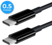 Câble USB-C Nuvance - 100 W - USB-C vers USB-C - 0,5 mètre - Câbles USB-C - Chargeur rapide - Transfert de données à 480 Mb/ps - Chargeur USB-C - Noir