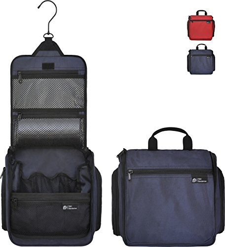 Trousse de toilette suspendue D&D - Zips YKK - 10x10x4cm - Bleu
