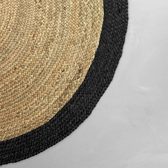 Tapis en jute NATURL. - Fair Rond Naturel/Noir - Ø 120 cm