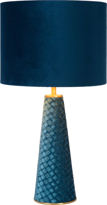 Lucide EXTRAVAGANZA VELVET - Lampe de table - Ø 25 cm - 1xE27 - Turquoise