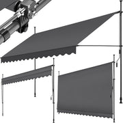 tectake - store à pinces - parasol - store - réglable - store à pinces - parasol balcon - 400 x 180 cm - noir gris - store - 404970