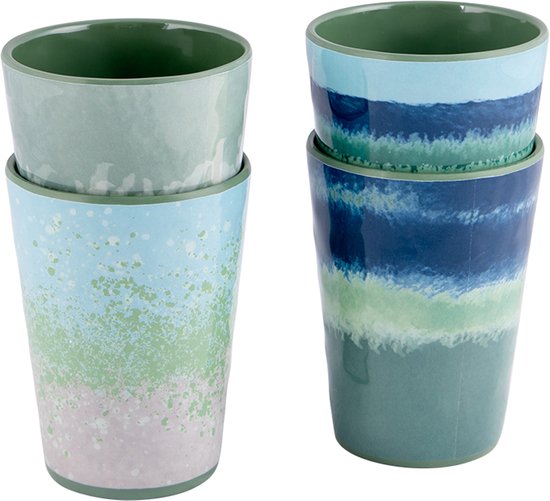Bo-Camp - Tasse - Halo - Bleu/Vert - 4 pièces