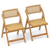 Lot de 2 chaises pliantes en rotin « Coast » - Dossier pivotant à 360° - Pliables - Couleur naturelle