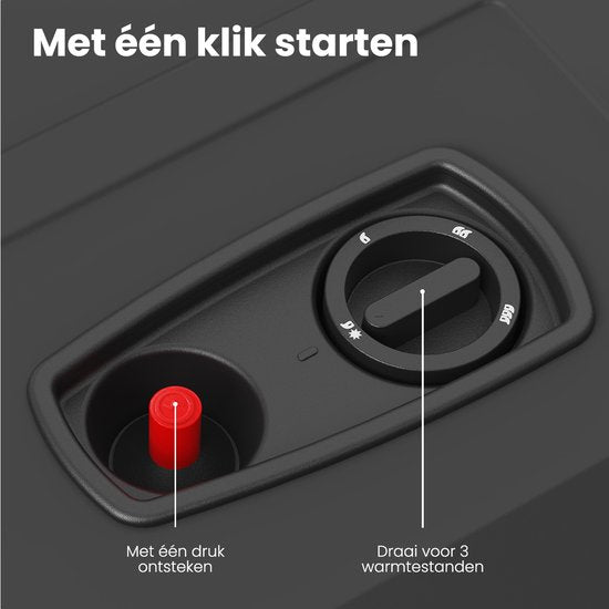 Chauffage au gaz portable Auronic - avec roulettes - jusqu'à 60 m² - Chauffage au gaz 4100 W - Régulateur de pression et tuyau de gaz inclus - Housse de rangement incluse - Anthracite