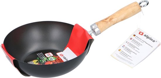 alpina Poêle wok - Sans PFOA - Ø 20 CM - Antiadhésif - Céramique/ Halogène/ Gaz/ Electrique