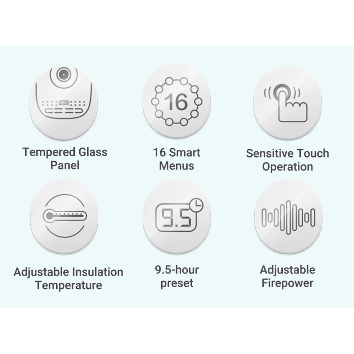 Bouilloire multifonction Bear YSH-C18R6 1,8 L – 16 en 1 – Thé, soupe et fondue – Commande numérique – Pichet en verre – 1 000-1 200 W – Blanc