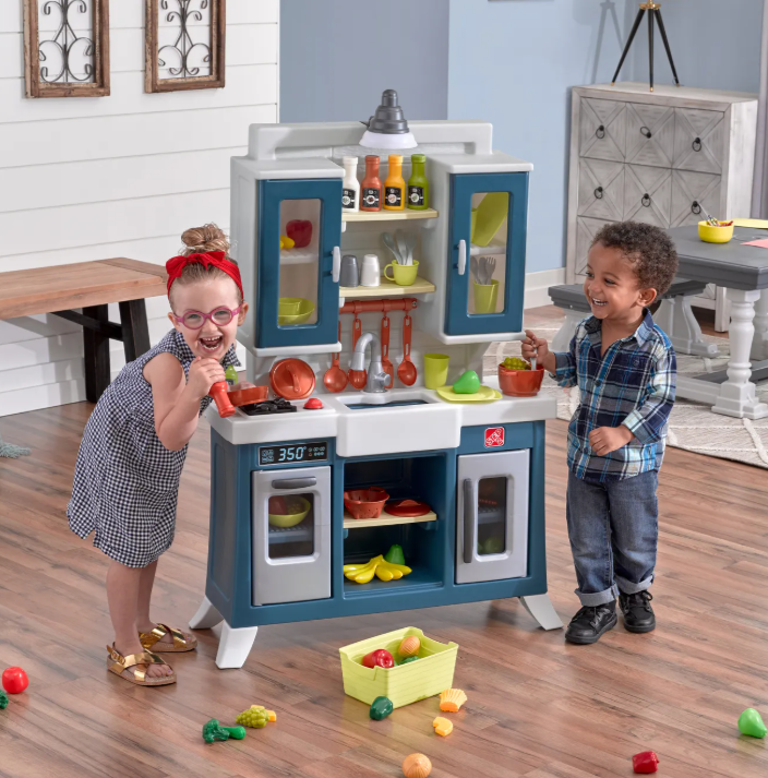 Cuisine jouet Step2 Modern Farmhouse - Bleu/Blanc/Gris - 76,2 x 121,9 cm