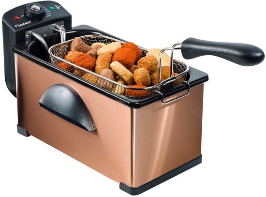 Friteuse Bestron 3,5 litres - AF370CO - Friteuse 2 000 W - Fenêtre de visualisation - Cuivre - Garantie 5 ans