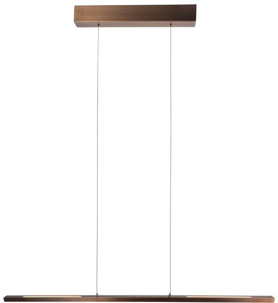 Suspension Bande 3994BR, lampe LED couleur bronze, 114 cm de large, avec système de réglage de la hauteur de Steinhauer, design élégant et moderne dans une teinte chaude