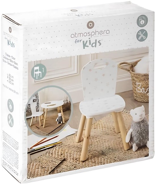 Chaise haute blanche à motifs
