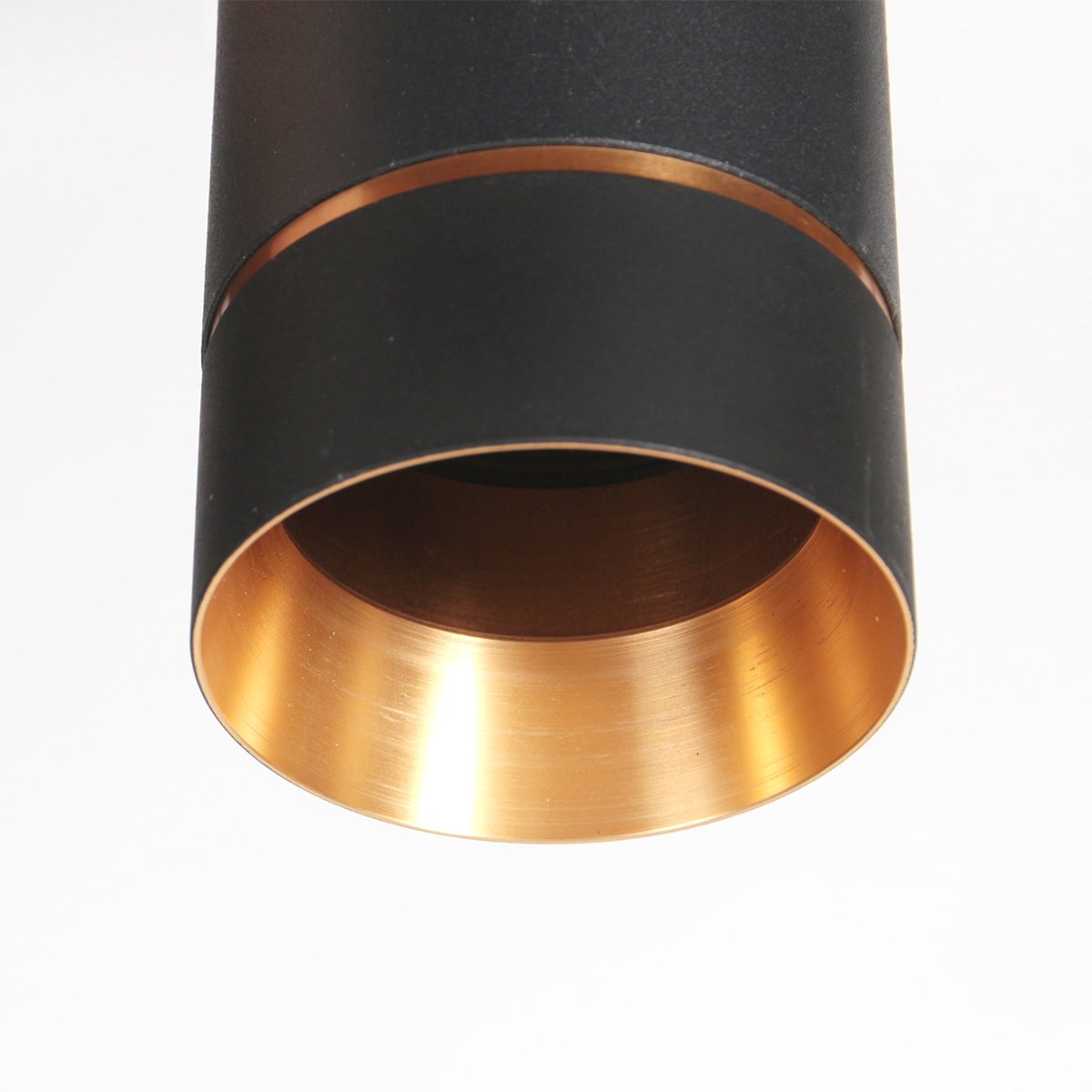 Mexlite Lampe pendante DownLume - 5 Lumières - Métal noir - Grande lampe de table de salle à manger - GU10 - Design moderne