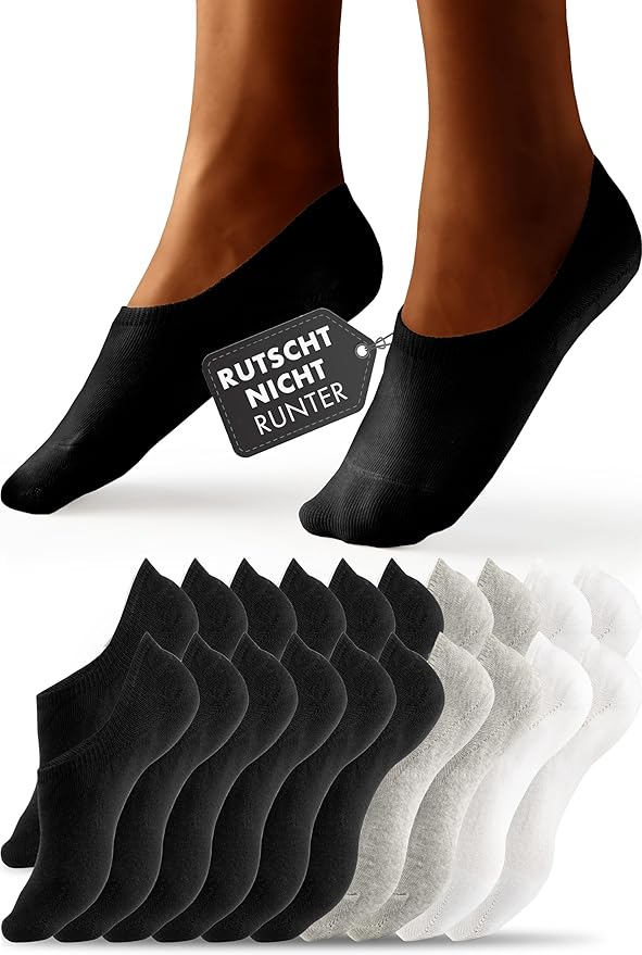Heroic Ankle Socks - 10 paires - Unisexe - 35-38 - Noir, gris et blanc