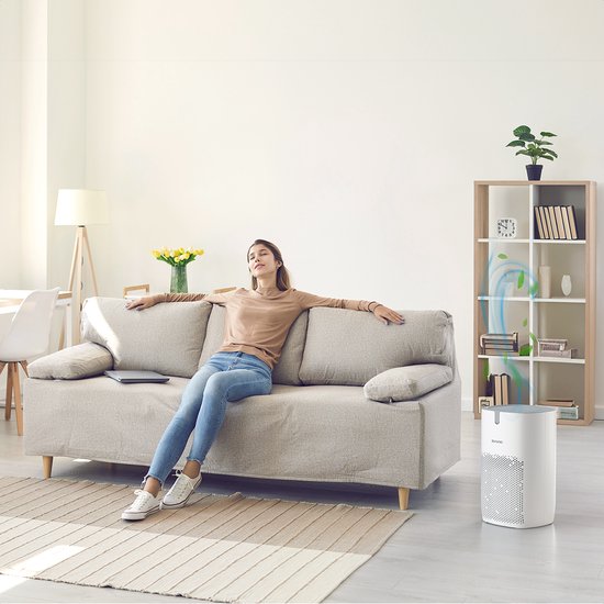 Auronic Air Purifier Fresh Pro - Avec filtre HEPA 13 - 300 m³/h - 65 m² - Filtre à charbon - 3 étapes - Purificateur d'air - Blanc