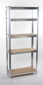 Kinzo - Armoire à racks (Heavy Duty) - 5 étagères en MDF, Max. 750 kg, montage sans vis - 172 x 75 x 30 cm - Métal/MDF - Gris/Brun
