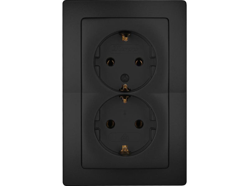 Prise murale Kopp Paris - Double - noir mat - lot de 3 pièces