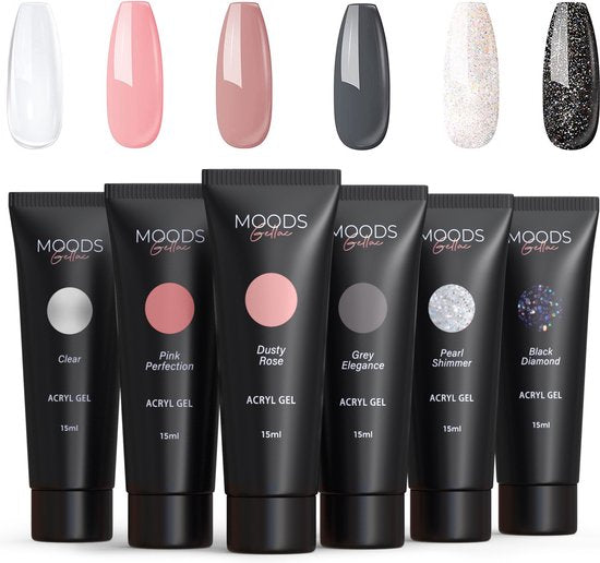 Moods Gellac - Polygel Colour Set - Recharge - Neutral Shine - 6 couleurs - 15ML