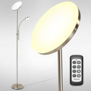 Auronic Floor Lamp - Lampadaire industriel - 181cm - LED - Dimmable et inclinable - avec télécommande - Adapté au salon - Silver