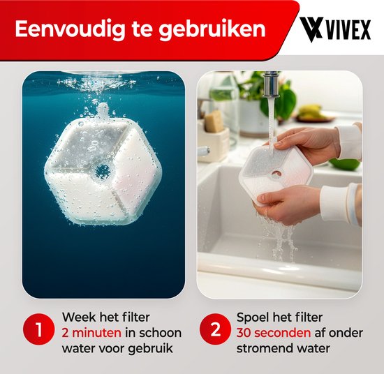 Vivex® Wireless Drinking Fountain Filters - Filtres pour fontaines à chat - Qualité supérieure - 10 pièces