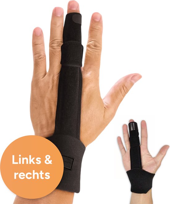 Attelle de doigt - Doigt du milieu - Taille unique - Convient à tous les doigts - Attelle de doigt - Noir - Attelle de doigt - Attelle de doigt - Index - Gâchette - Annulaire - Doigt en maillet - Attelle