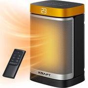 KRAFT Réchaud électrique - Réchaud à ventilateur céramique - Chauffage - Chauffe-terrasse - Chauffage électrique - 1500W - Fonction de rotation 70