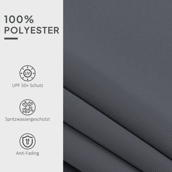 Tissu pour auvent Outsunny avec volant, hydrofuge, tissu de remplacement pour auvents de 4 x 3 m, toile d'auvent, protection solaire pour jardin, balcon, cour, gris