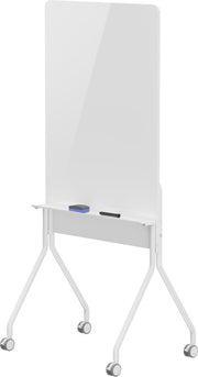 DMV - Tableau blanc - Tableau blanc sur roulettes - Tableau blanc avec étagère - Tableau blanc simple face