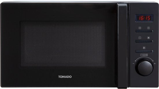 Tomado TMS2002B - Four à micro-ondes solo - 20 litres - Avec écran - 5 modes de cuisson - Eclairage intérieur - Noir mat