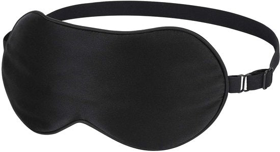 Masque de sommeil en soie Northwall Premium avec bouchons d'oreille - Masque occultant à 100 % - Réglable - Noir