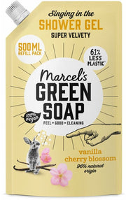 Recharge de gel douche Marcel's Green Soap - Vanille et fleur de cerisier - 500 ml