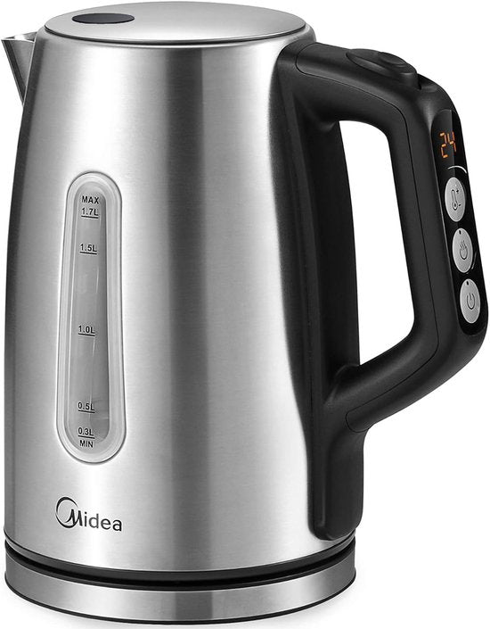 Bouilloire Midea MK-17S30B2-E5 - 6 températures de cuisson - 1,7 L - acier inoxydable