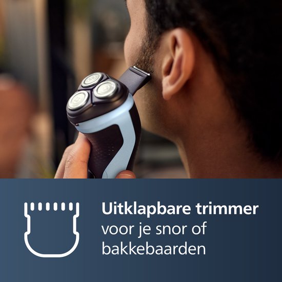 Philips Shaver 3000X X3003/00 – Rasage à sec et sous l'eau - Rasoir pour homme - Avec tondeuse – Bleu