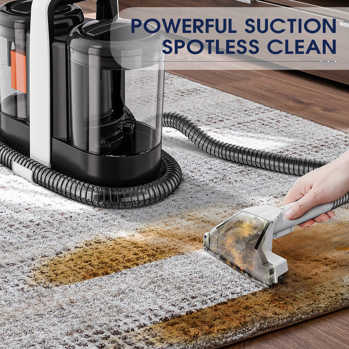 Aspirateur à main Omeser W07 pour moquette, 600 W, 15 kPa, avec fil, nettoyage humide pour canapés, animaux de compagnie et voiture