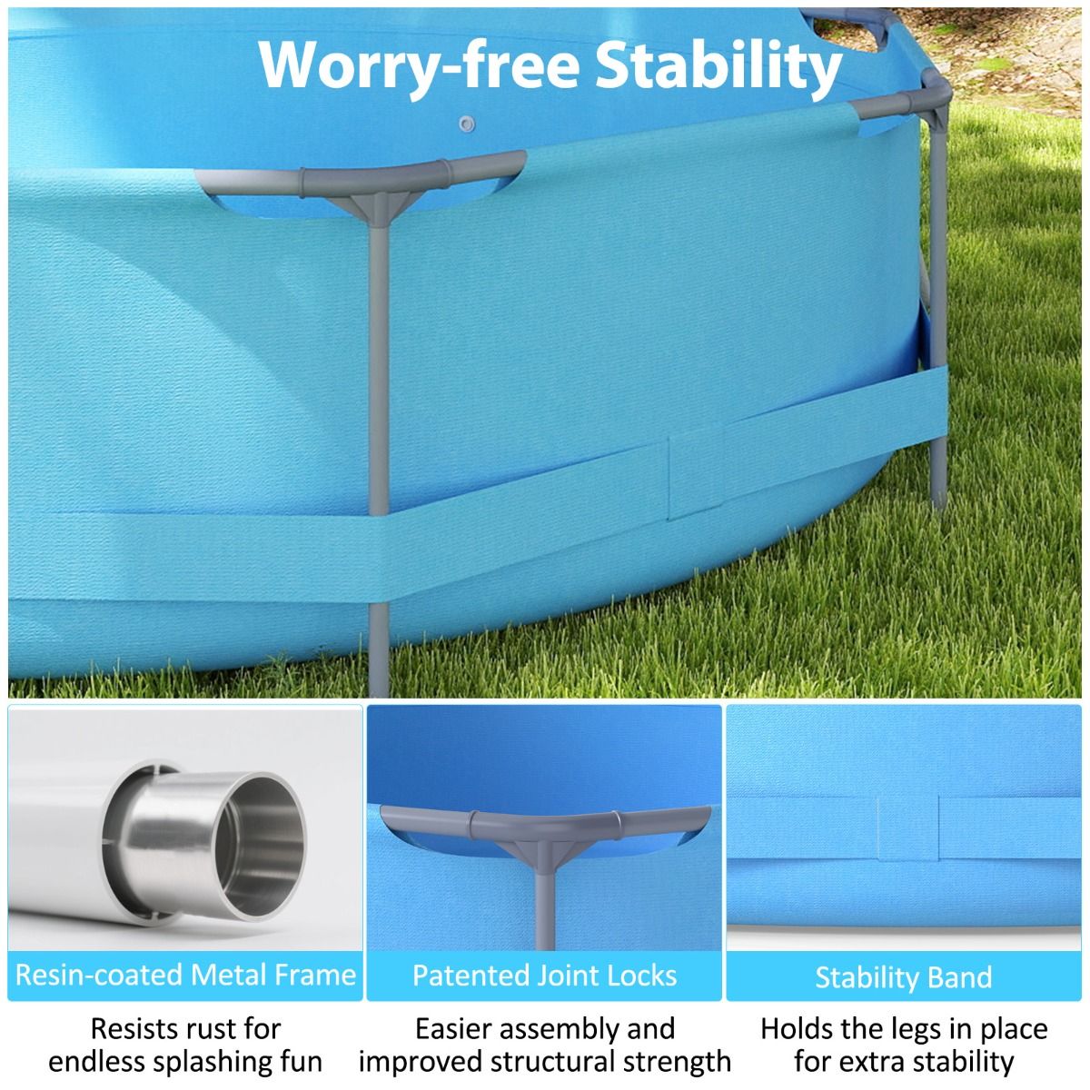 Piscine hors sol Coast - structure ronde - avec pompe de filtration - 3 m x 76 cm - bleue