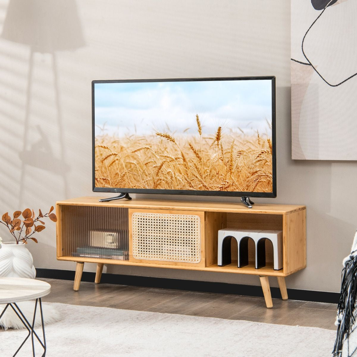 Coast Meuble TV - Max. 100 kg - Bambou - 121 x 26 x 46 cm
