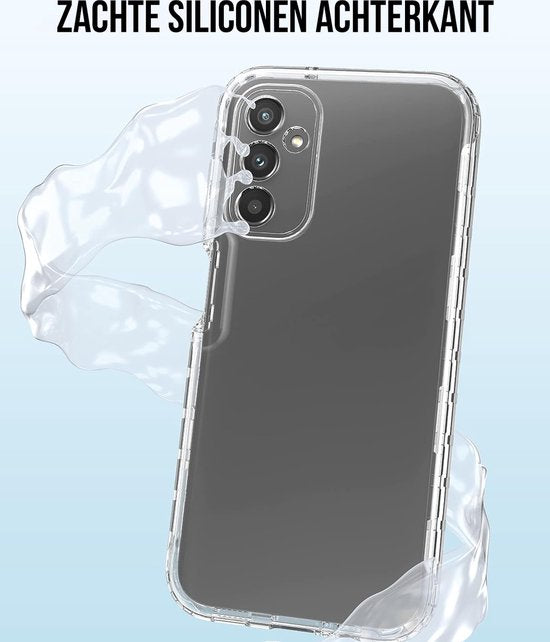 Podec 2-in-1 Case with screen protector suitable for Samsung Galaxy A14 Transparent Phone Case - Anti-Shock Case Cover