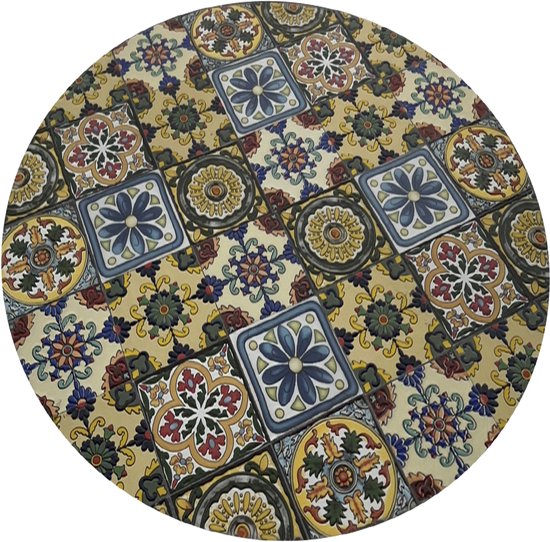 Table de bistrot AXI Amélie - Yellow Breeze – Table de jardin en métal – Ronde – 60 x 60 x 75 cm - Effet mosaïque – Incrustée de carreaux en céramique – Pour le jardin, la terrasse et le balcon