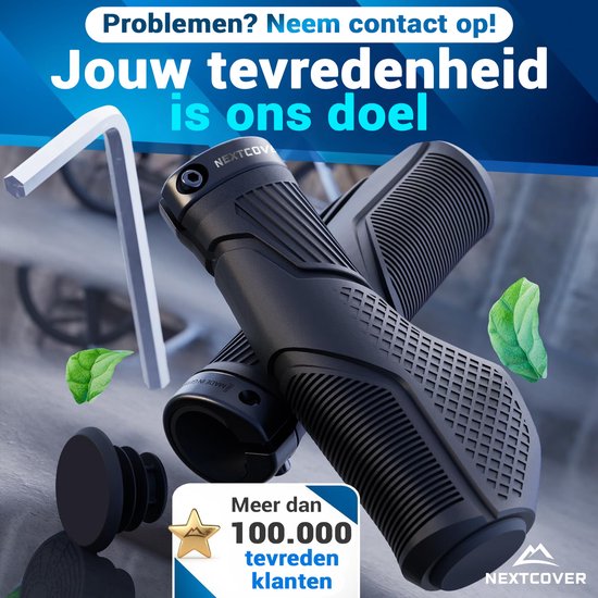 Poignées de vélo ergonomiques NEXTCOVER® avec [technologie Comfort-Grip] I Poignées universelles pour vélo et VTT I Poignées de guidon pour vélo I Poignées de vélo I Conception ergonomique pour soulager la pression et améliorer la prise en main I Compatib