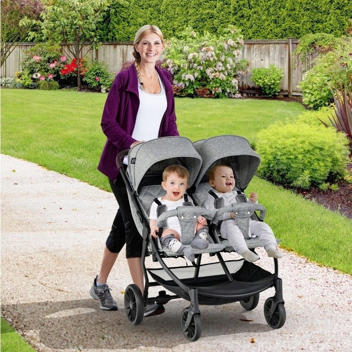 Coast Poussette double - Max 15 kg par siège - 0-3 ans - Gris