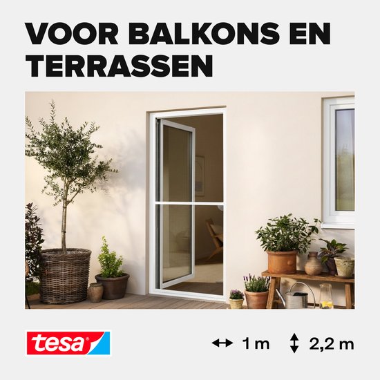 Moustiquaire tesa INSECT STOP en aluminium pour encadrement de porte - moustiquaire à cadre en aluminium, vue dégagée, anthracite - 100 x 220 cm