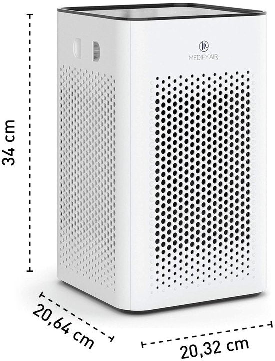 Purificateur d'air Medify Air MA-25 – 170 m³/h – Filtre HEPA H13 et commandes tactiles – Mode nuit – Filtre à air contre le rhume des foins, les allergies et les acariens – Blanc