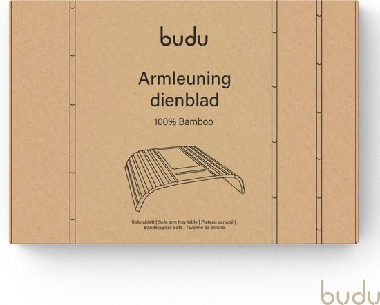 Budu Plateau d'accoudoir pour canapé Noir - Flexible - Organisateur d'accoudoir - Bois de bambou - Antidérapant - Porte-téléphone